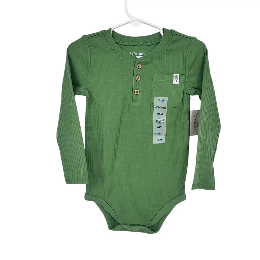 Garanimals Bodysuits Toddler Boys 24M Green Burgundy Yellow Dino 3 Count NEW